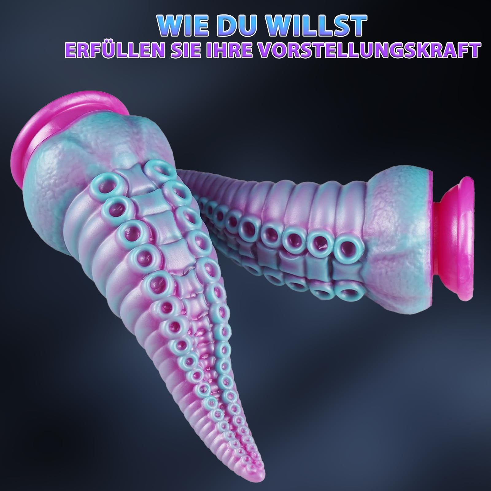 BDSMYEE Grande plug anale in silicone con ventosa, dildo anale a tentacoli, giocattolo sessuale per coppie, dildo anale allungatore a coda, giocattolo anale per donne e uomini, sesso estremo (S)