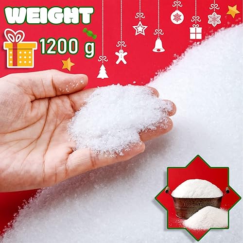Miniatura 9 de Nieve falsa navideña para manualidades, decoración de polvo de nieve falsa de aldea de nieve artificial de plástico para decoración de árbol de
