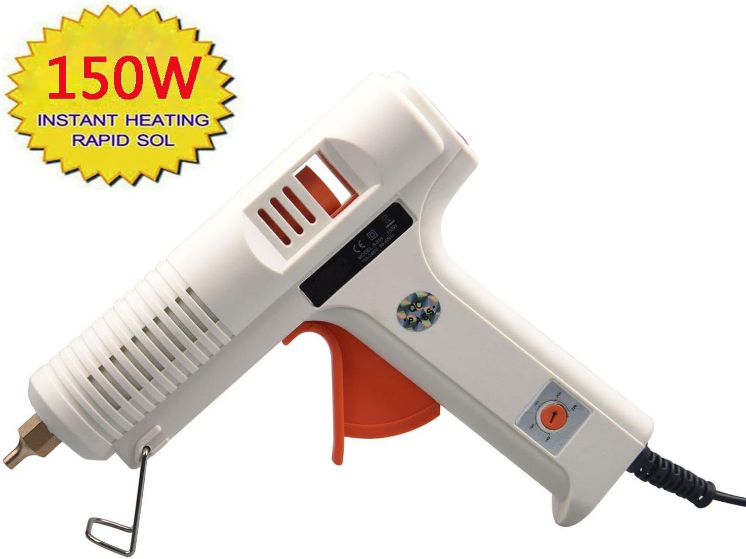 KARCLIN 8609080 Glue Gun 150W Hot Melt Glue Gun Adjustable Temperature High Temp and Low Temp Glue Gun (Glue Gun)