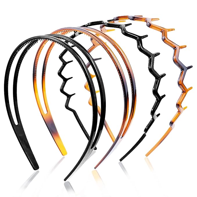 4 Pieces Plastic Headband Zigzag Headband Sharks Tooth