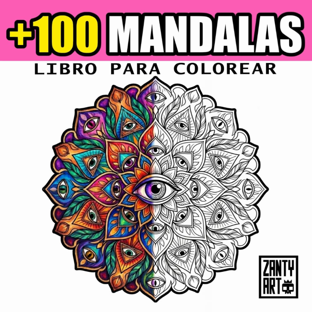Más de 100 hermosos mandalas: Libro para colorear para adultos que alivia el estrés.: Un libro para colorear relajante para adultos con diseños ... el estrés y fomentan la atención plena.