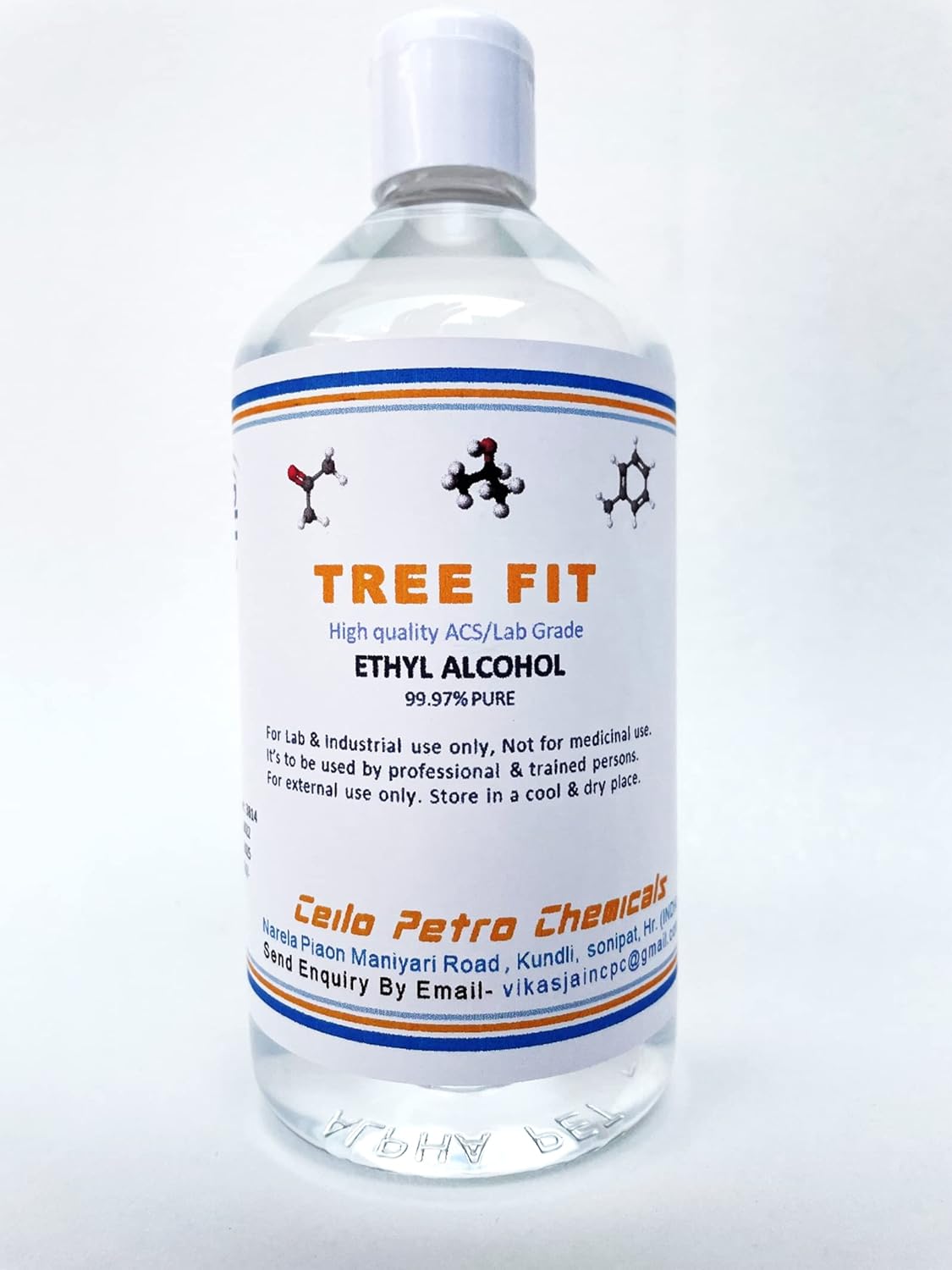 TREE FIT Ethyl Alcohol, pure, absolute, 500 ml, pack of 1, for hand