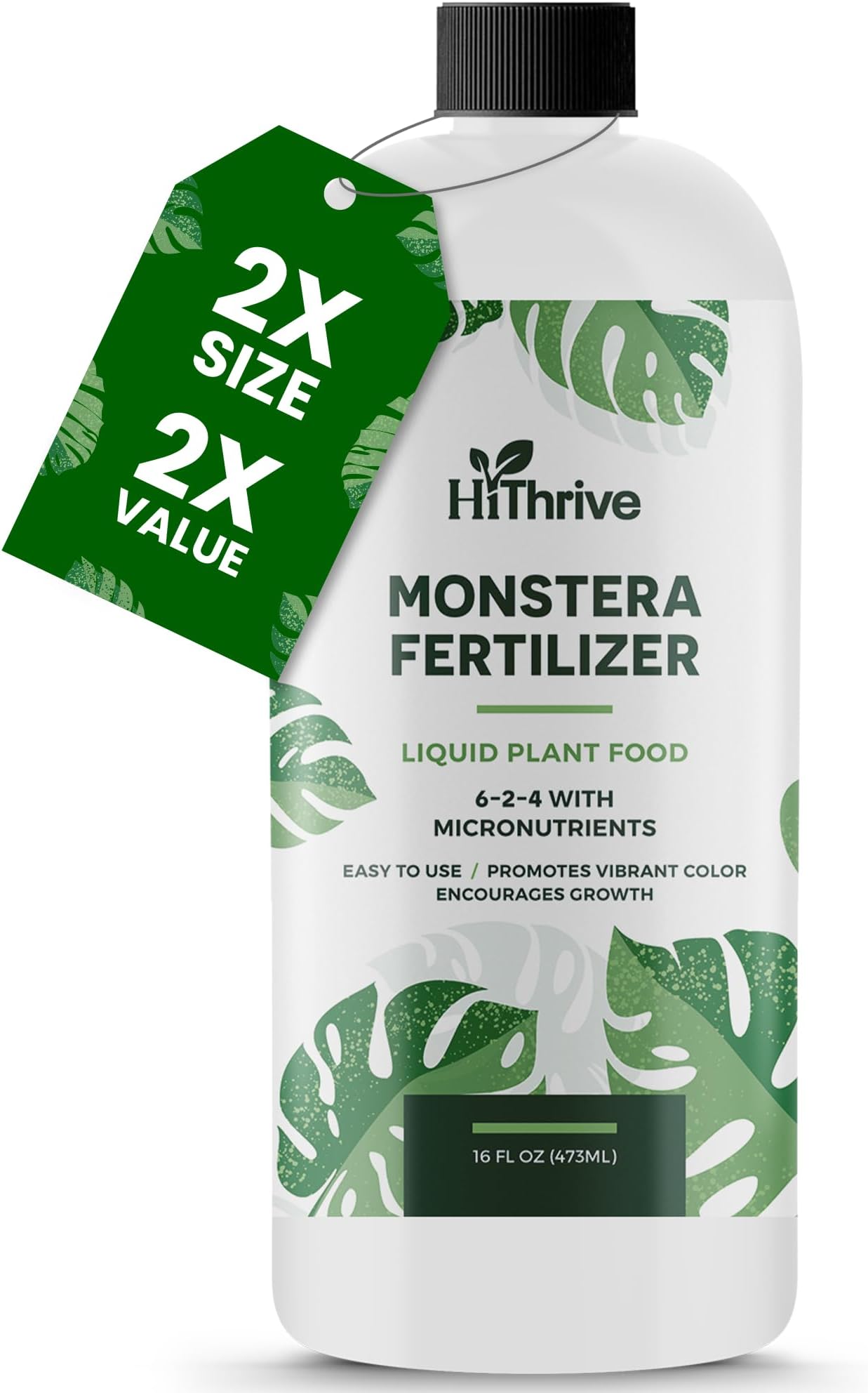16 OZ MONSTERA PLANT FOOD - 96 Gallon Monstera Fertilizer, Liquid Indoor Plant Fertilizer such as Obliqua, Deliciosa and More to Create Healthy Growth and Glossy Leaves of Houseplant with a 6-2-4 NPK