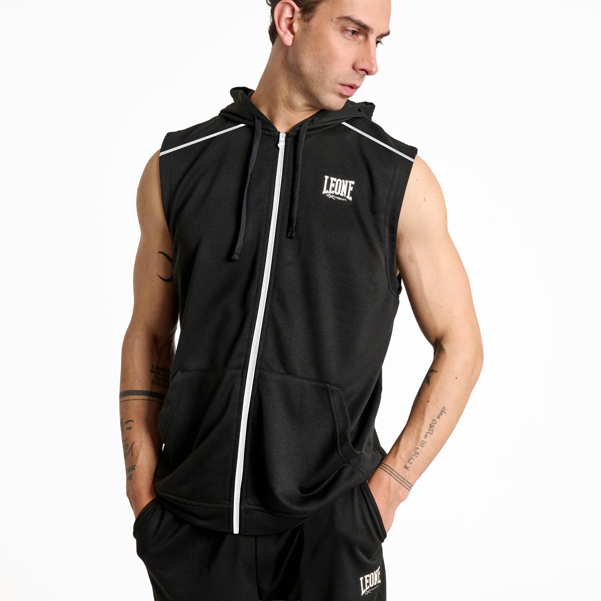 Leone 1947 Abx306 Classic Hooded Sleeveless Hoodie Unisex - Adult (Pack of 1)