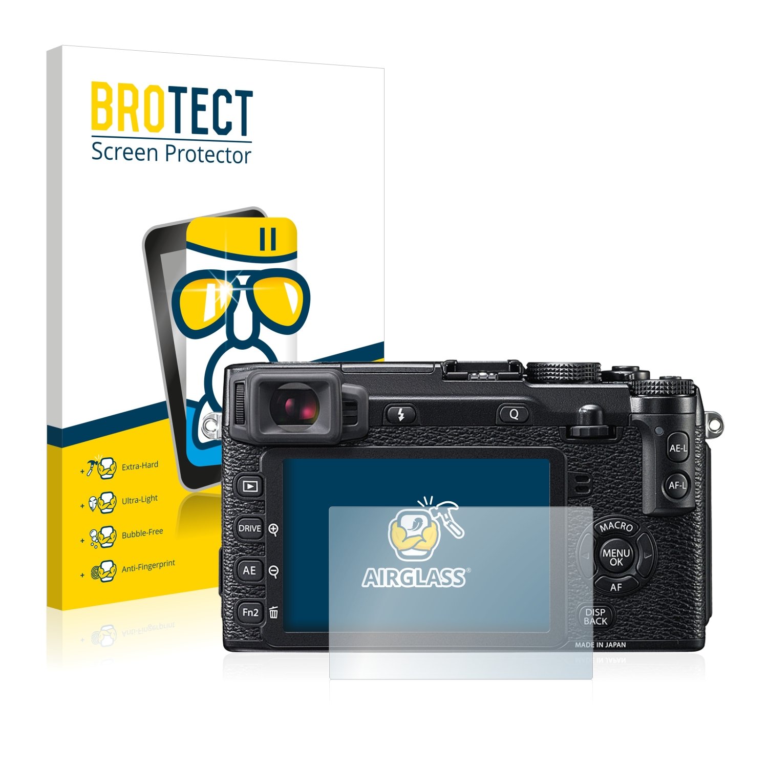 BROTECT Glas Screen Protector voor Fujifilm X-T2 (3 Stuks) Schermbeschermer [9H Hardheid, Beschermglas-Folie niet Gehard Glas