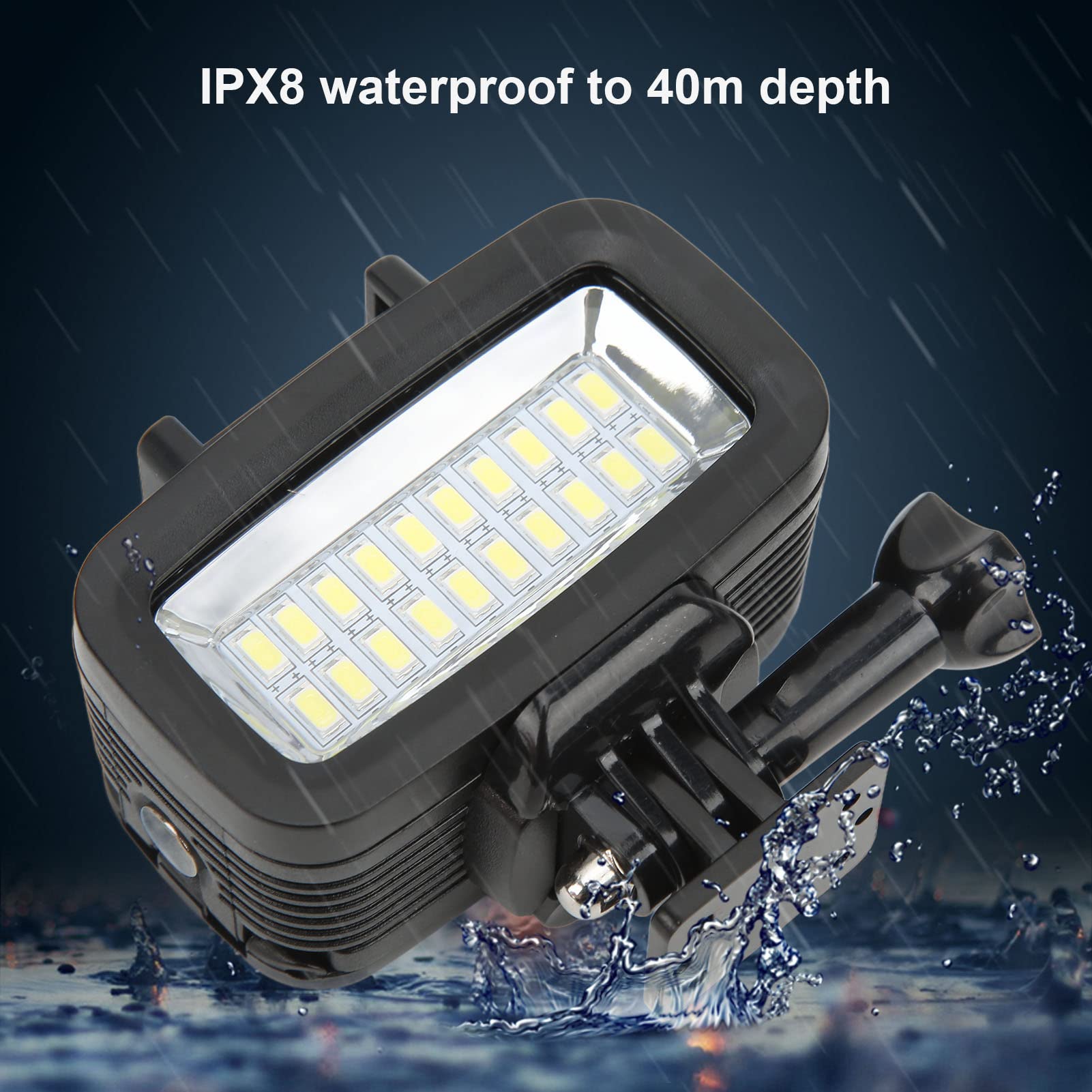 Nutriess 40m Underwater LED Light IPX8 Impermeable Dive Light for D JI OSMO Action Camera Black