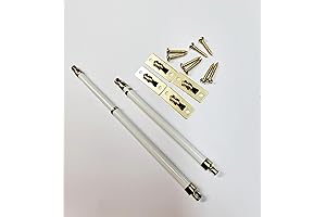 SWIVEL END WHITE SASH Curtain Rods (5/16 Inch X 7 to 12 Inch; Single Pair)