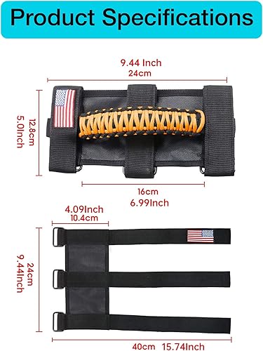 Miniatura 7 de GAIZON Paquete de 2 asas de agarre de barra antivuelco, asas de paracord para Jeep Wrangler CJ YJ TJ JL JK LJ JLU JKU Sahara Freedom Rubicon,