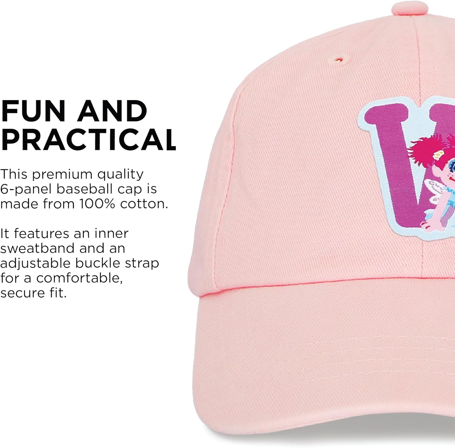 Sesame Street Elmo & Abby Kids Toddler Cap with Initial, Toddler Boys Hat, Youth Girl Baseball Cap, Cute Toddler Baseball Cap - Image 2