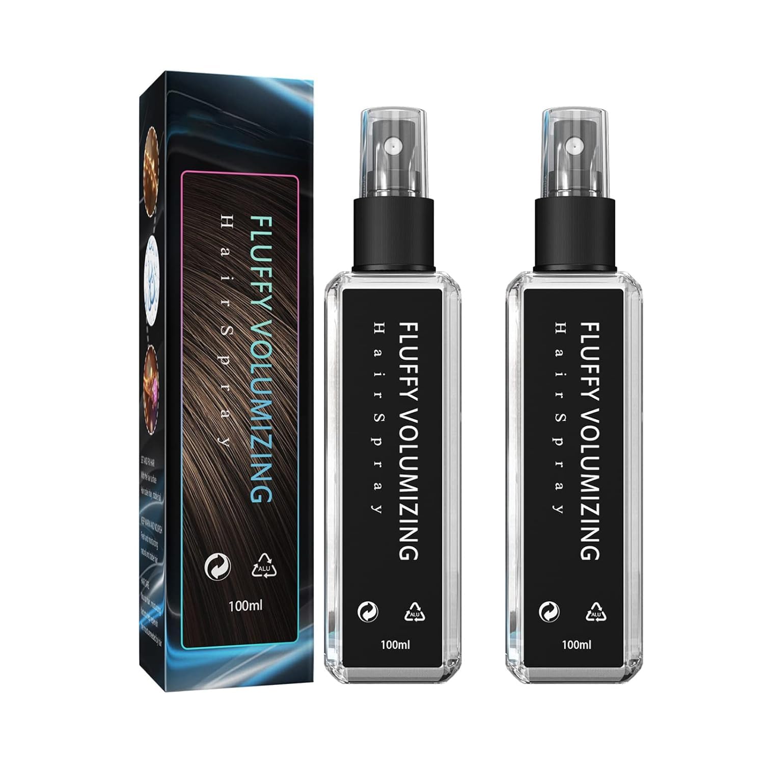 OJJHair Spray, 100ml Extra, Instant Volumizing ,Long Lasting Bright Non Greasy Non Sticky (2PCS)