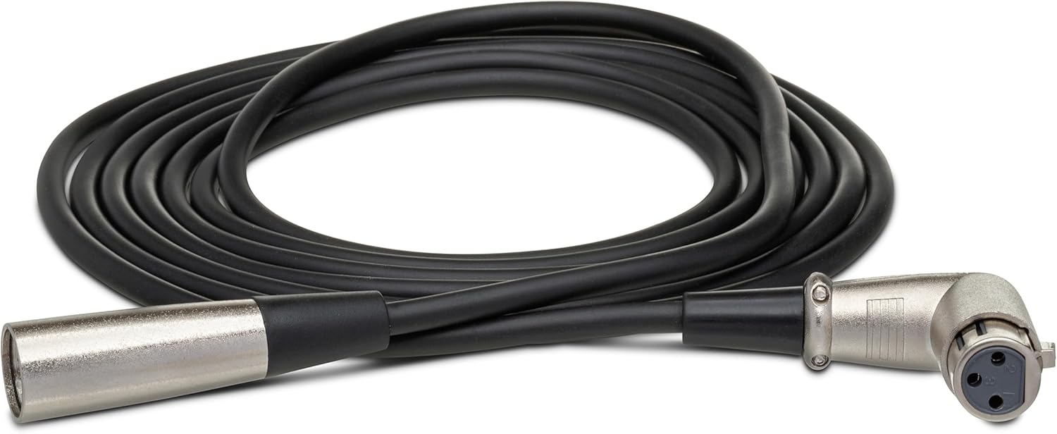 Hosa XFF-125 Balanced Interconnect, Right-angle XLR3F to XLR3M, 25 Feet