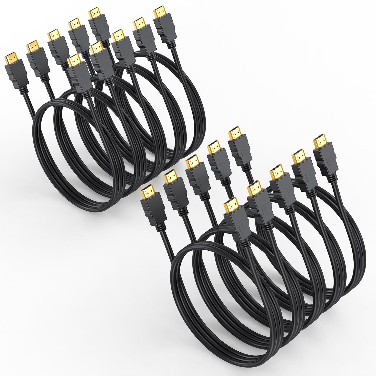 Kabel HDMI 4K o długości 0,9 m, 10 sztuk, ekranowany, szybki kabel HDMI 2.0 z obsługą Ethernet 4K przy 60 Hz, 2K, HDR, ARC, 3D, kompatybilny z monitorami, telewizorem Roku/Fire TV, laptopami, konsolą