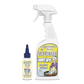 Grandma\'s Secret Spot Remover Laundry Spray - Chlorine, Bleach and Toxin-Free for Clothes - Fabric Stain Remover Removes Oil, Paint, Blood and Pet Stains - 16 oz & 2 oz Combo, DuoPack