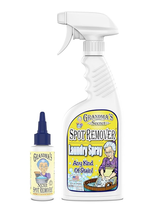 Grandmas Secret Spot Remover Laundry Spray - Chlorine Bleach and Toxin-Free for Clothes - Fabric Stain Remover Removes