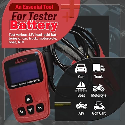 Miniatura 4 de OS760 12V Probador de batería de coche Automotriz 100-2000 CCA Probador de carga de batería de arranque automático Herramienta de escaneo Analizador