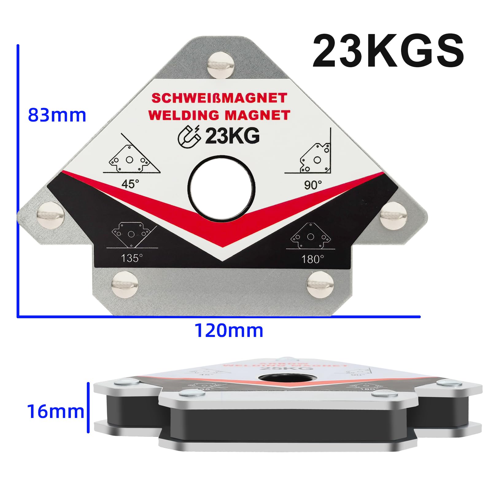 Image secondaire de Kit de 4 Aimants de Soudage BYHH - Précision à 45°, 90° et 135°