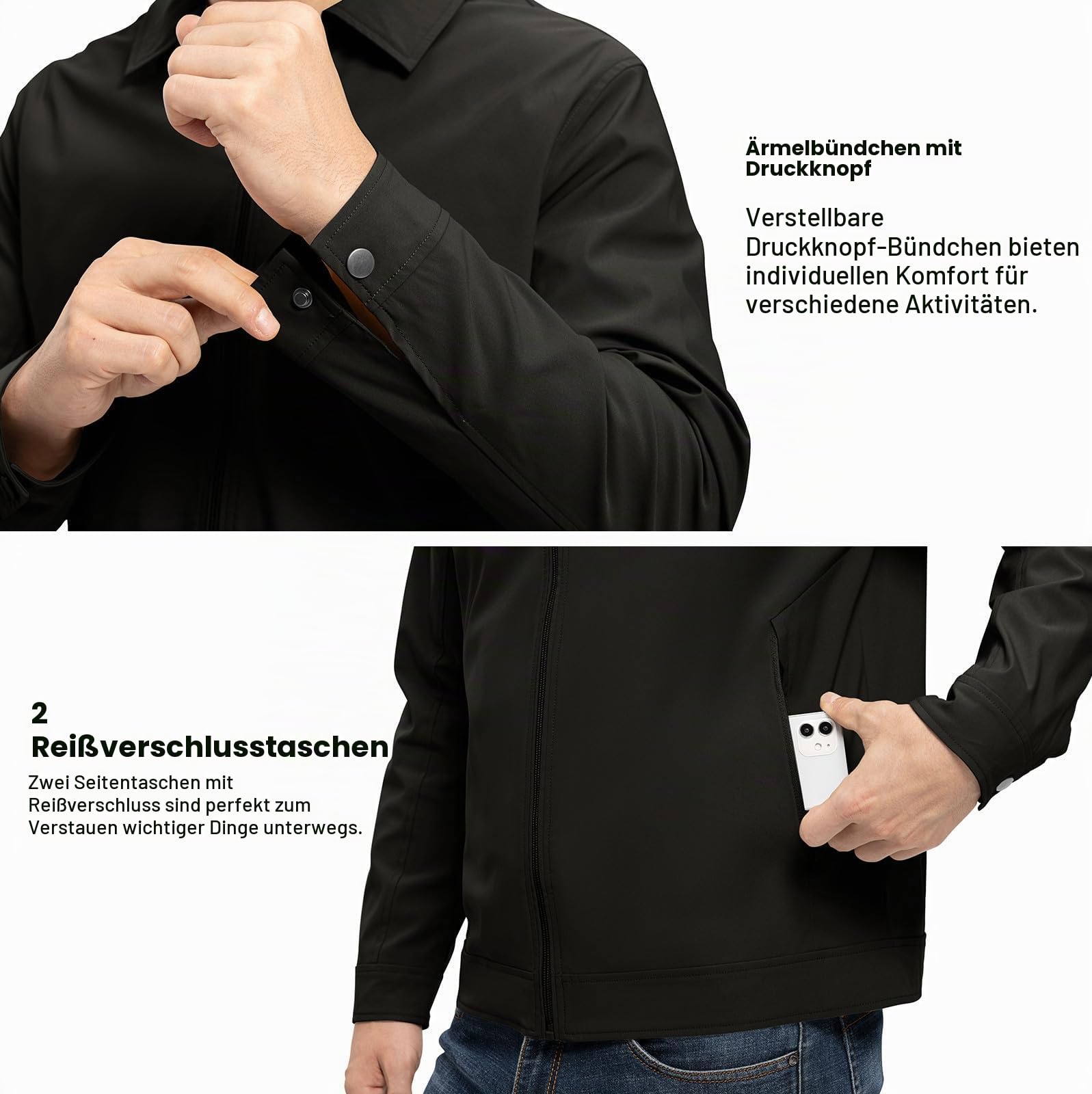 Rdruko Bomberjacke Herren Übergangsjacke Leichte Sommerjacke Blouson Jacke Sommer Frühling Herbst Windbreaker