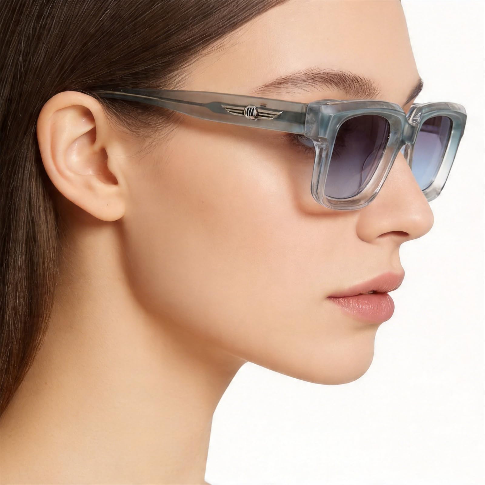 Gafas de sol UV400 para hombres y mujeres, marco cuadrado de aleación TR, lente pequeña de 50 mm para conducción al aire libre