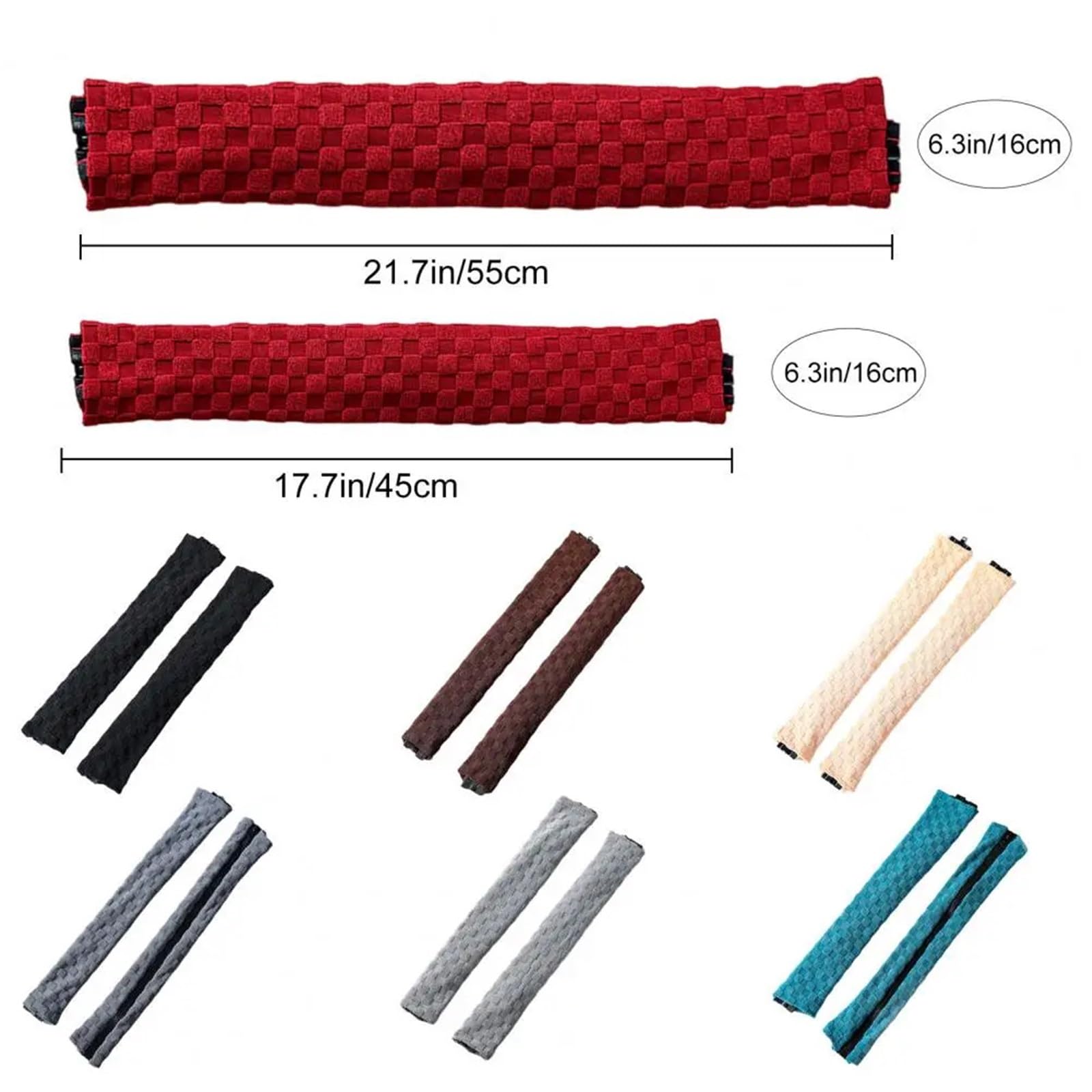 Funda elástica y extraíble para Silla de Oficina, 8 Pares de Fundas for reposabrazos Silla Jacquard con Cremallera, Multicolor, 45 cm, 55(Light Grey,45cm)