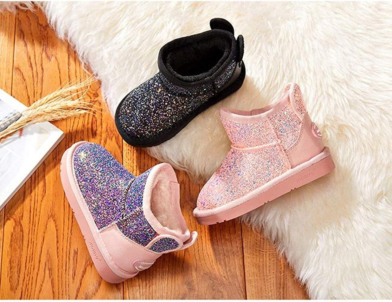 Godlovefull] キッズムートンブーツ 女の子 ガールズ 裏ボア キラキラ