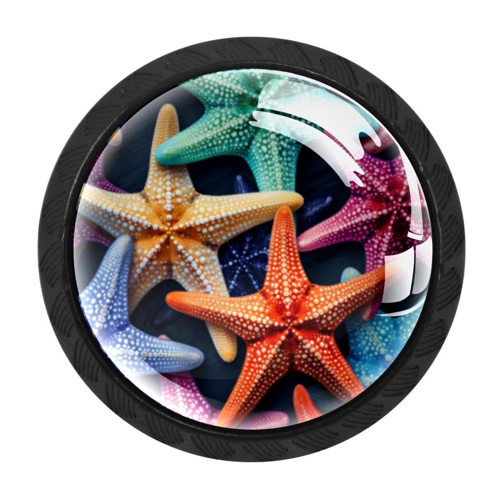 CHENZZZZ 4 Pieces Dresser Knobs Starfish Drawer knobs Cabinet Knobs Pull Handles for Home Kitchen Office