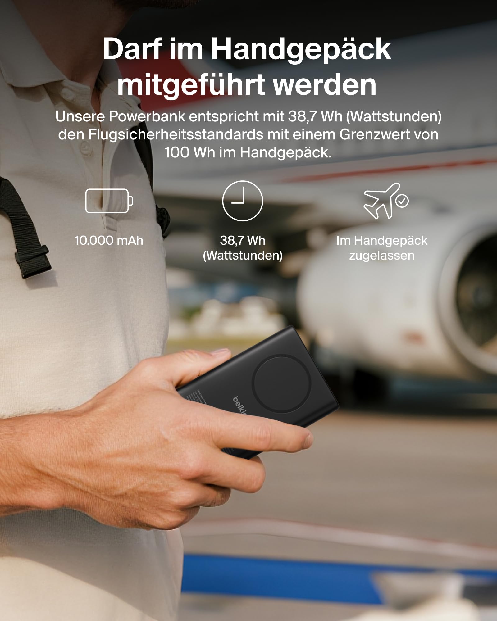 Belkin BoostCharge 10000mAh Magnetische Power Bank mit Ständer – Schwarz