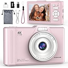 Digital Camera 4K 64MP Compact Portable Photo Camera,18X Digital Zoom Autofocus | Anti-Shake,2.8" IPS Screen with 32GB SD Card & OTG Adapter,Vlogging Camera for Kids Teens Students Beginners