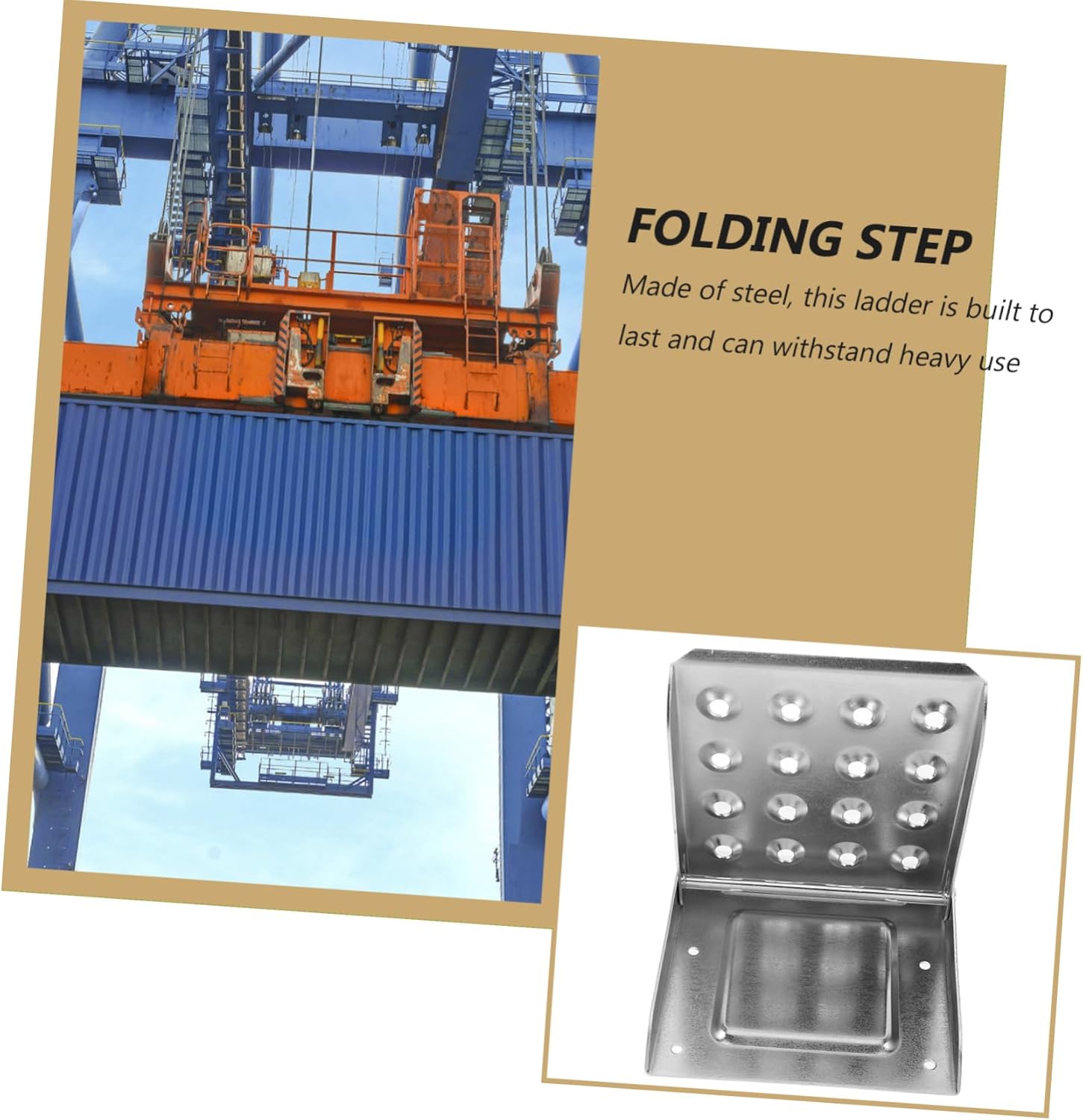 Cabilock Folding Step for Truck and Trailer Slip Foot Pedal Ladder Steps for Rv Trailer Multi-Purpose