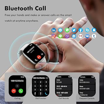 YMS Smart Watch for Women Men - (Answer/Make Calls) Compatible with iOS/Android Phones,3ATM Waterproof,Heart,Rate,Sleep,Pressure,Steps Monitor,100+ Sports Trackers (Gray)