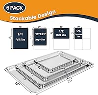 Vista 7 de Juego de 6 bandejas para hornear tamaño cuarto, bandeja para hornear de aluminio comercial para galletas, duradera y antiadherente de 13”x 10