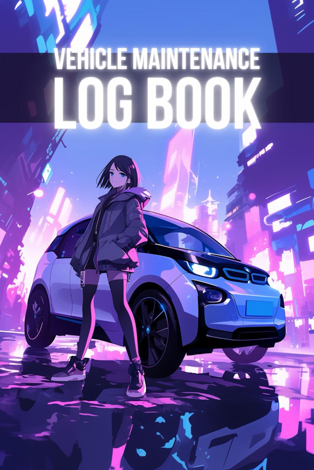 Vehicle Maintenance Log Book: Automobile Repair and Service Record Book, Cyberpunk Edition, 120 Pages, Ideal for Car Owners, Enthusiasts, DIYers