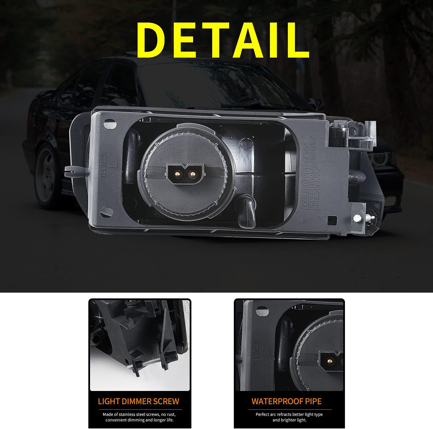 Fog Lights for M3/E36 BMW 3 Series[318i 318is 318ti 320i 323i 323is 325i 325is 328i 328is] 1992-1999 Clear Lens w/H1 Bulbs