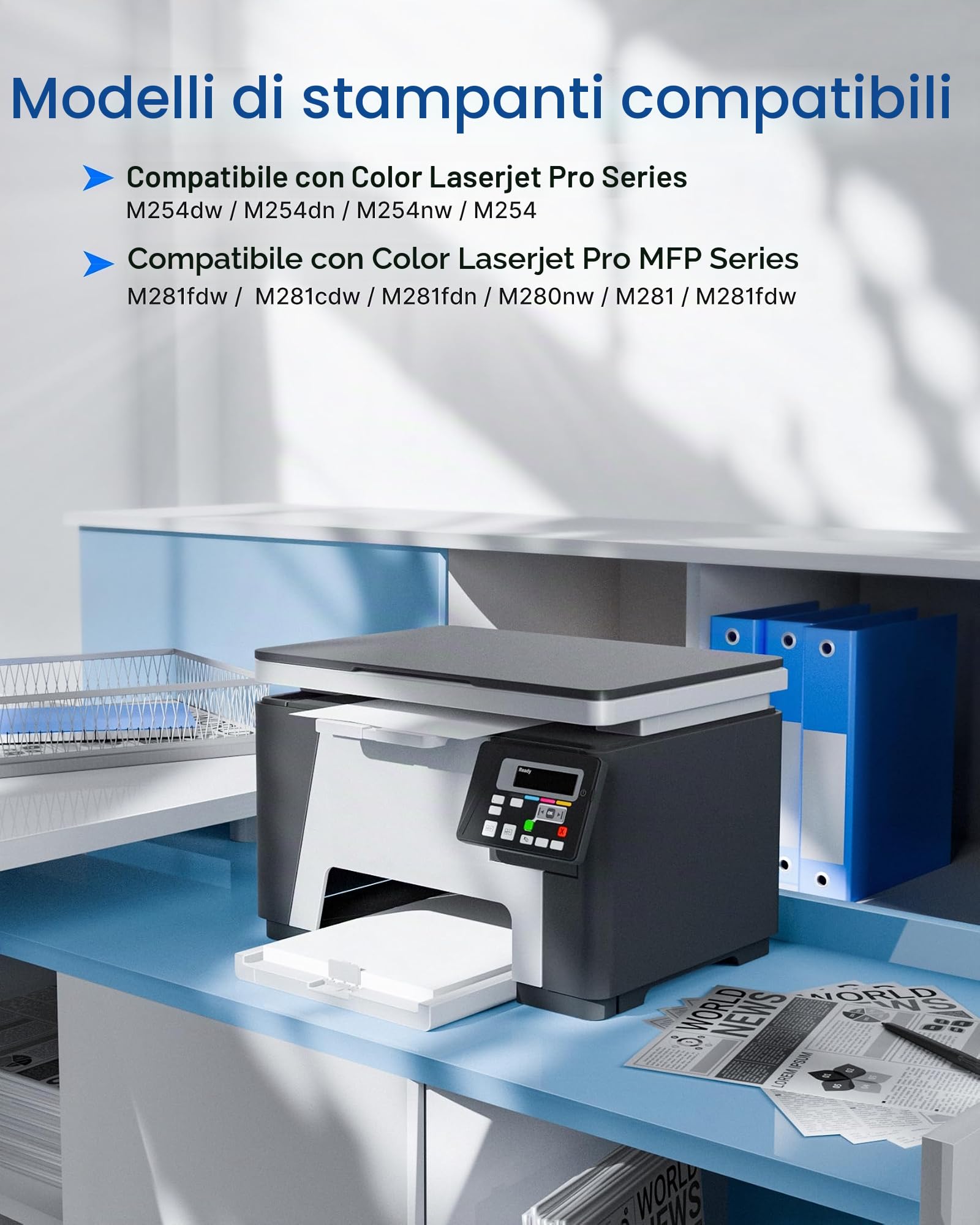 GPC Image 203X Nero Cartucce di Toner Compatibile per HP 203X 203A CF540X CF540A per toner HP Color Laserjet Pro MFP M281fdw M281fdn M281cdw M280nw M254dw M254nw M254dn (Nero, 2-Pack)