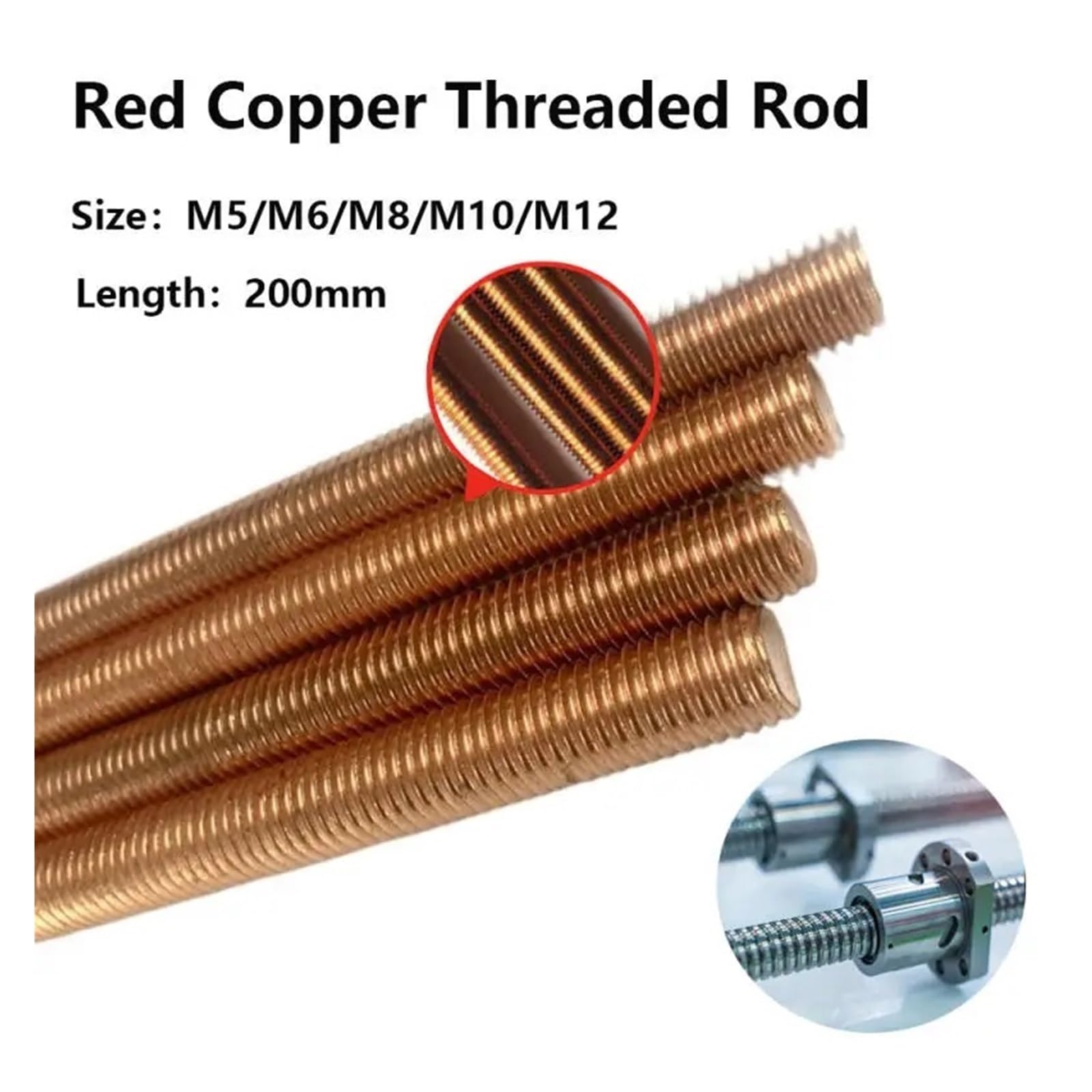 Varilla Roscada Perno de varilla roscada M5 M6 M8 M10 M12 Tornillos varillas rosca sin cabeza métricas Fullys(M10x200mm)