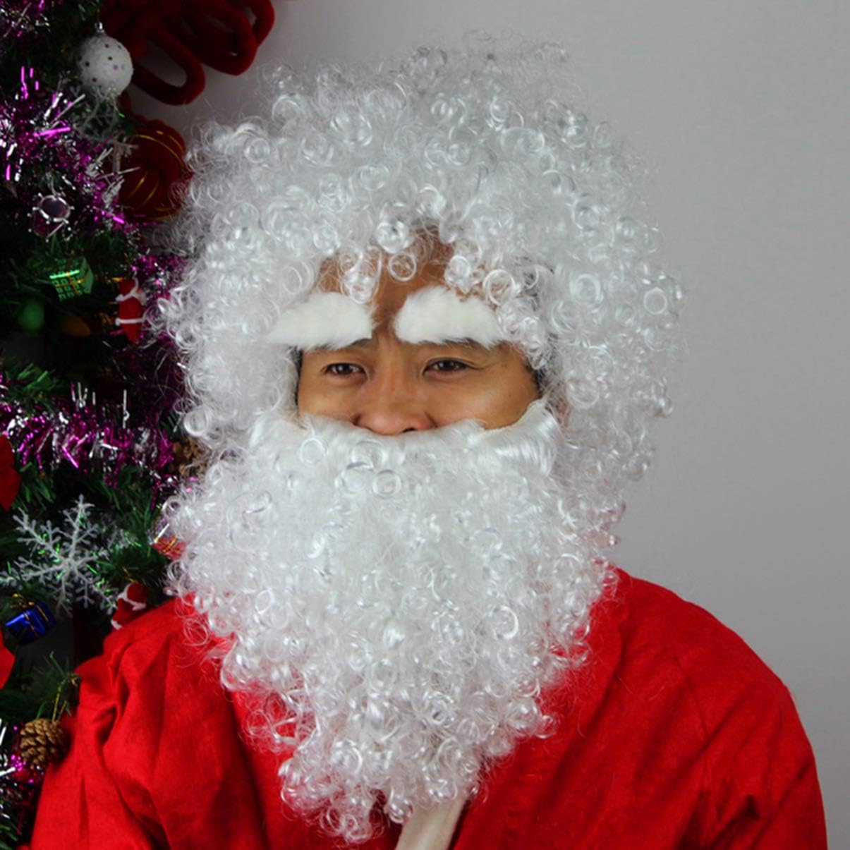 Generic Christmas Santa Claus Beard Santa Mustache Dress Up Outfit Christmas Costume Cosplay Accessories for Adult Kids White 50cm : Clothing, Shoes & Jewelry