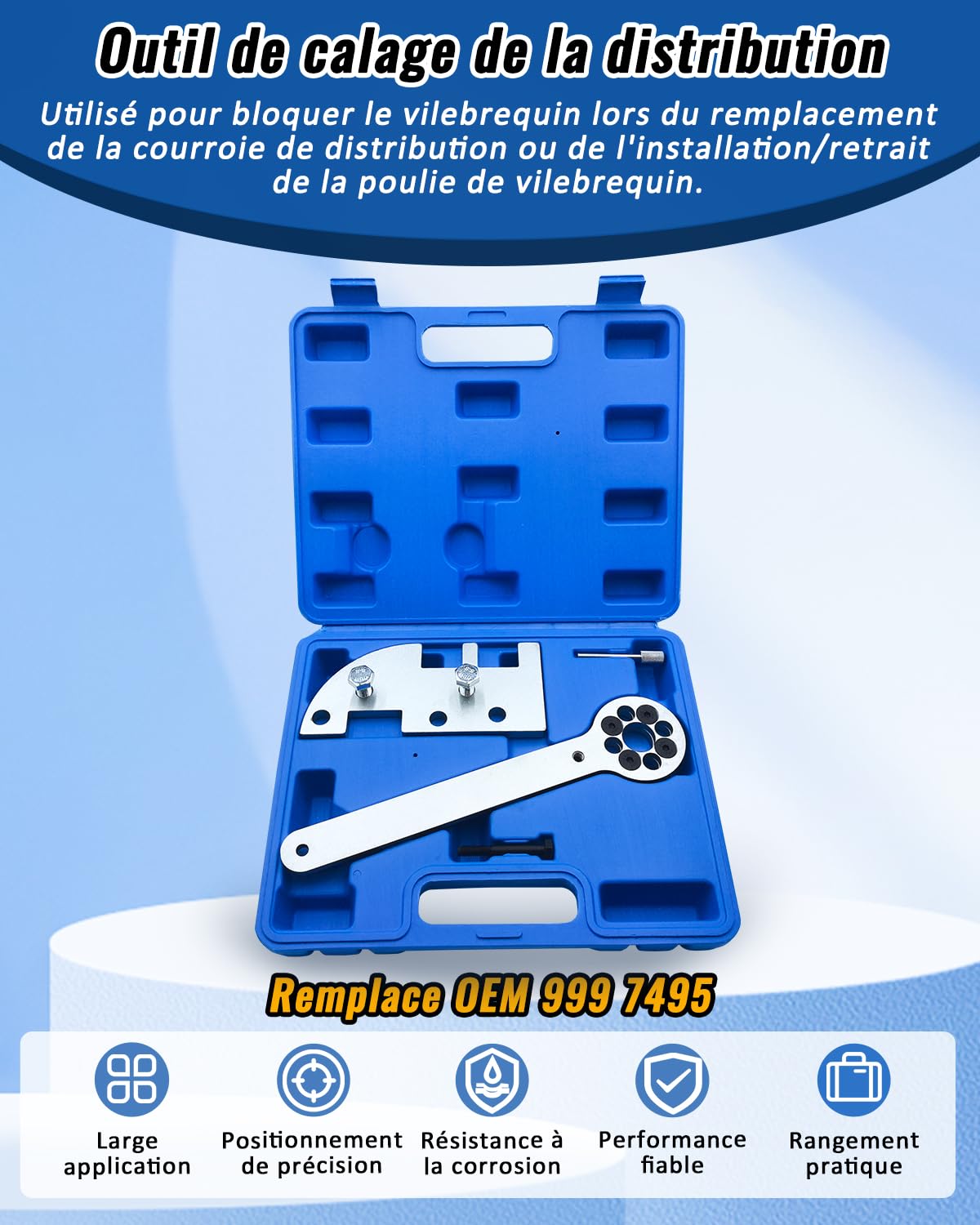 Outil de Calage Distribution Moteur Compatible avec Volvo S60 S80 S90 V40 V60 V70 V90 XC40 XC60 XC70 XC90 2.0D D4204T, Kit de Maintien de poulie de Vilebrequin remplaçant Le 9997495