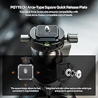 Vista 4 de PGYTECH Placa de liberación rápida y abrazadera V2, adaptador de montaje de cámara con placa Arca Swiss con rosca de tornillo de 1/4" a 3/8