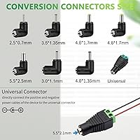 Vista 5 de Cable de alimentación de 12 V CC para automóvil con 8 conectores para encendedor de cigarrillos, reproductor de DVD portátil, DVR de automóvil