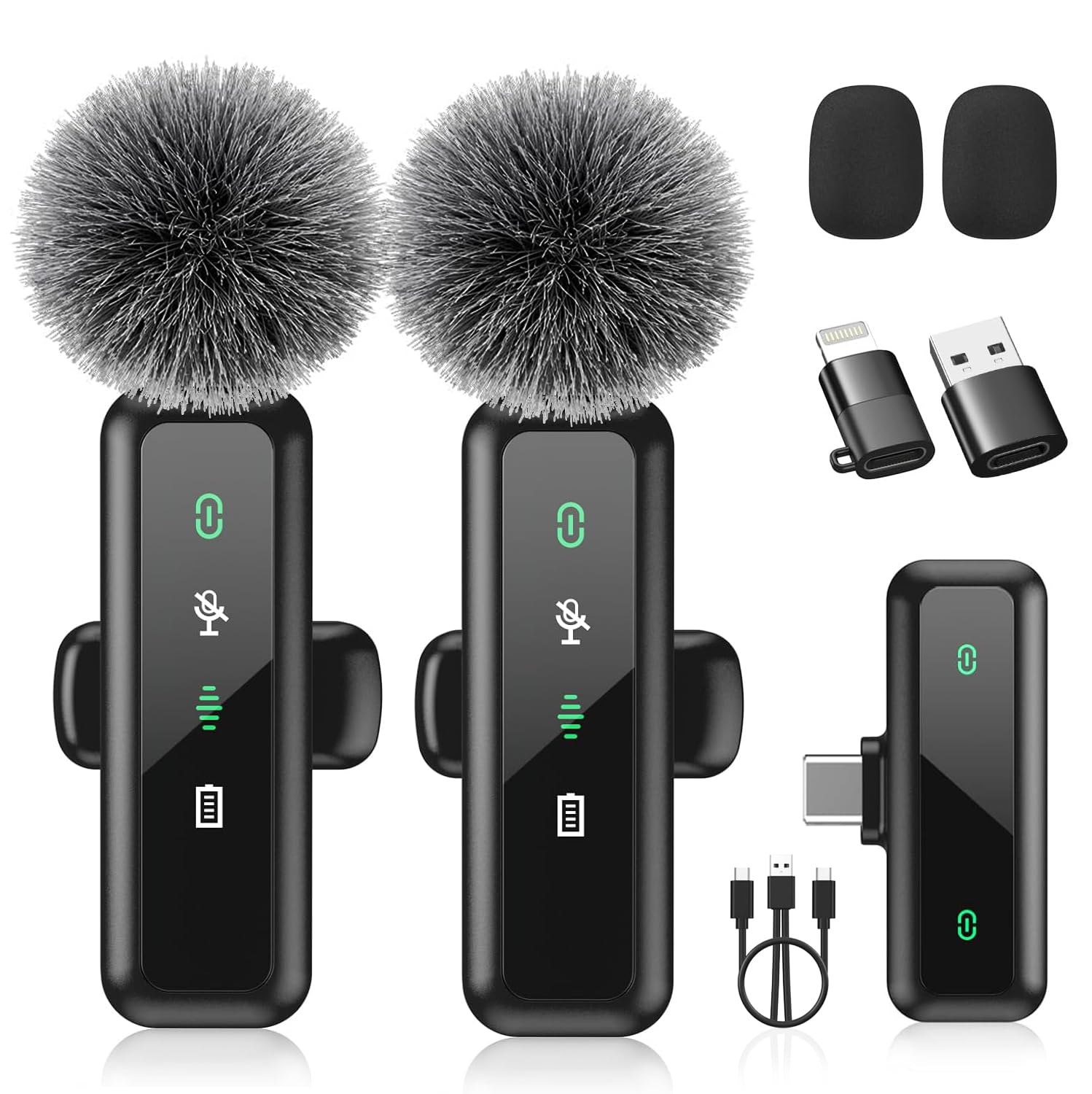 Aisizon Wireless Lavalier Microphone With Noise Cancellation - Type-C Lapel Mic For IPhone, Android, TikTok & YouTube