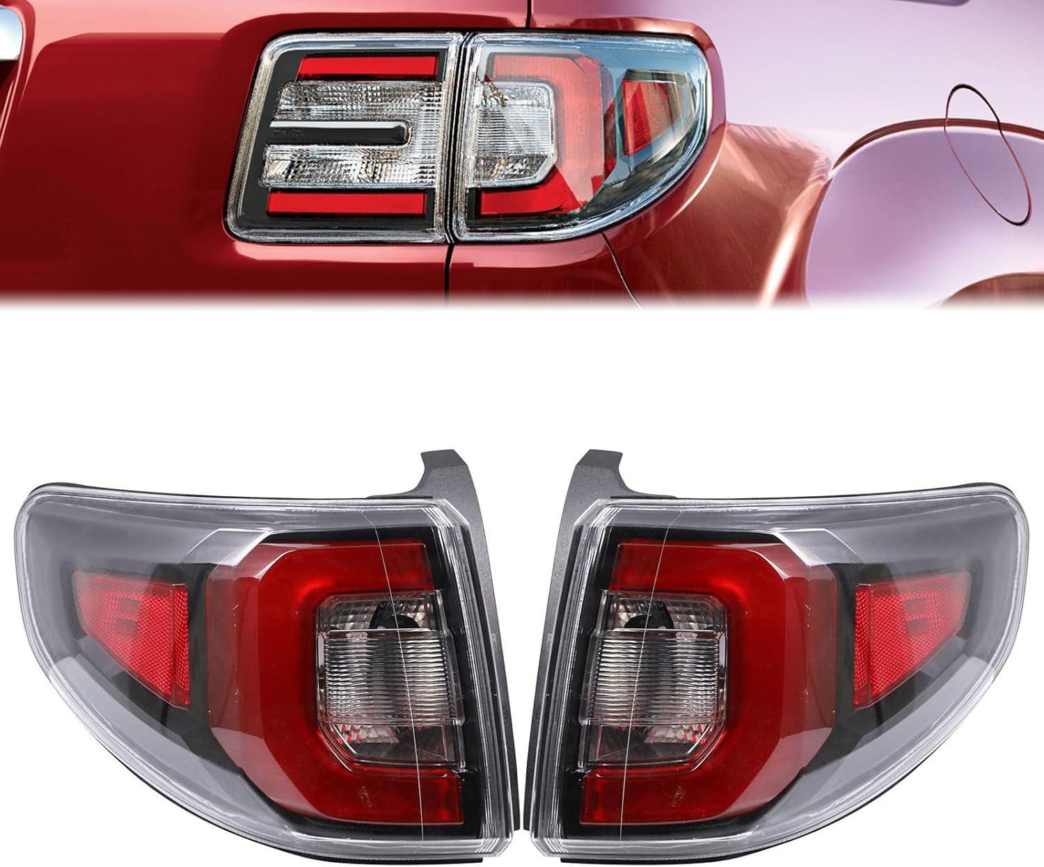 Lochnchn Tail Lights Compatible with GMC Acadia 2013-2016 Acadia Limited 2017 Rear LED Taillights Assembly Right Passenger Left Driver Side Tail Lamp Replace 84051376-PFM 84051375-PFM.Not Include Bulb