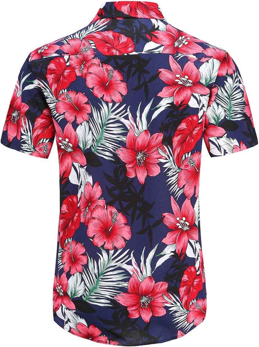 Mens Hawaiian Shirts Short Sleeve Aloha Hawaii Tropical Shirt - Image 3
