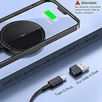 Vista 6 de Cargador inalámbrico magnético para iPhone: cargador seguro Mag almohadilla de carga rápida compatible con iPhone 15 14 13 12 Pro Max Plus y Airpods