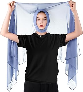 Instant Hijab Scarf Chiffon Hijab for Women Muslim Head Scarf with Built in Magnets Undercap Head Wrap Soft Shawl Wrap