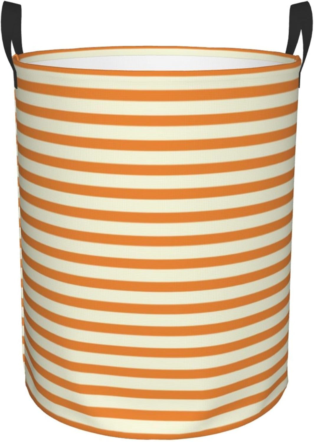 Large Laundry Basket, Navy Blue and White Striped Laundry Hamper Bag Collapsible Washing Bin With Handles for College Dorm, Family Essentials Storage