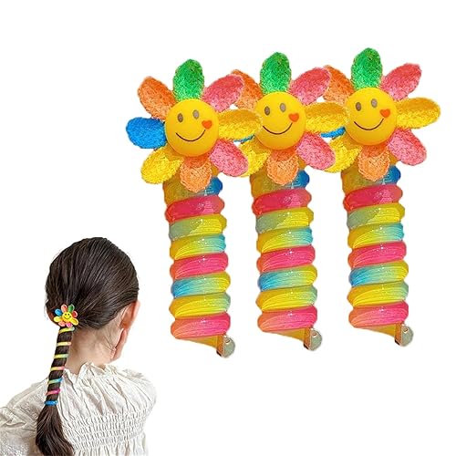Bandas de pelo de alambre de teléfono coloridas para niños, bandas trenzadas de alambre de teléfono, lazos de pelo en espiral para mujeres y niñas