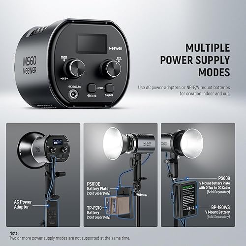 Miniatura 7 de NEEWER MS60 luz de video LED con control 2.4G/APP, iluminación continua de salida mini COB de 65 W 5600 K luz diurna, 40000 lux/1 m, CRI 97+/TLCI