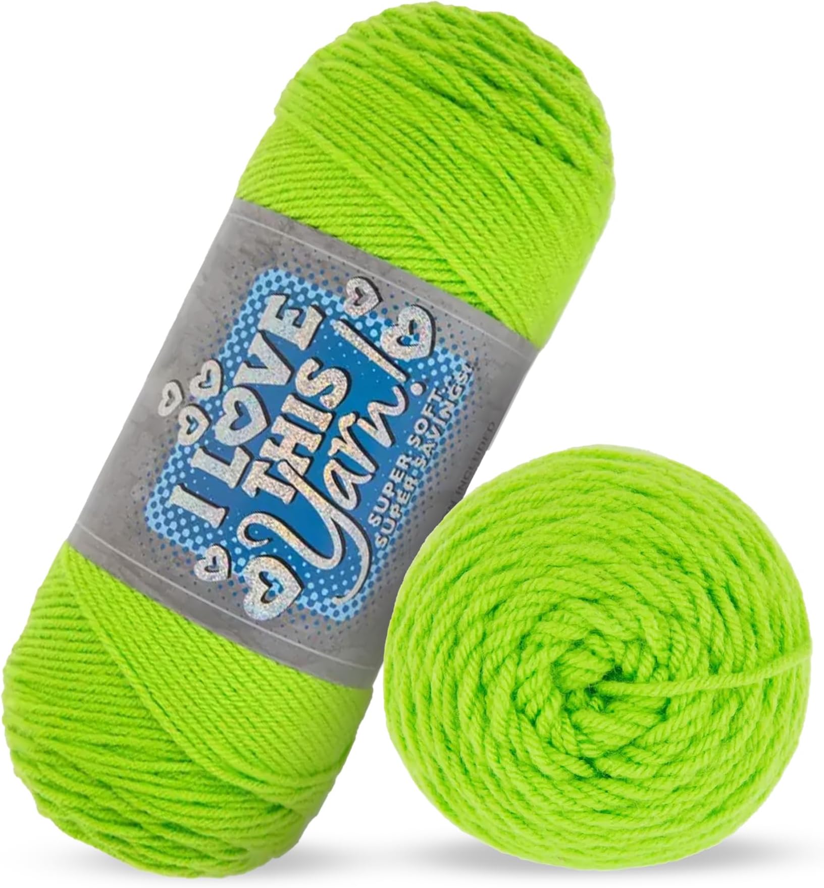 I Love This Yarn, 788 Limelight | 4 Medium Weight, 100% Acrylic, 355 Yards Per Skein