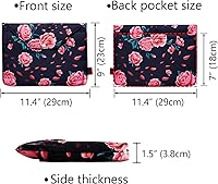 Vista 2 de Camellia - Funda protectora para libros con diseño floral para libros de bolsillo, fundas para libros con cremallera acolchada, 11.4 x 9 pulgadas