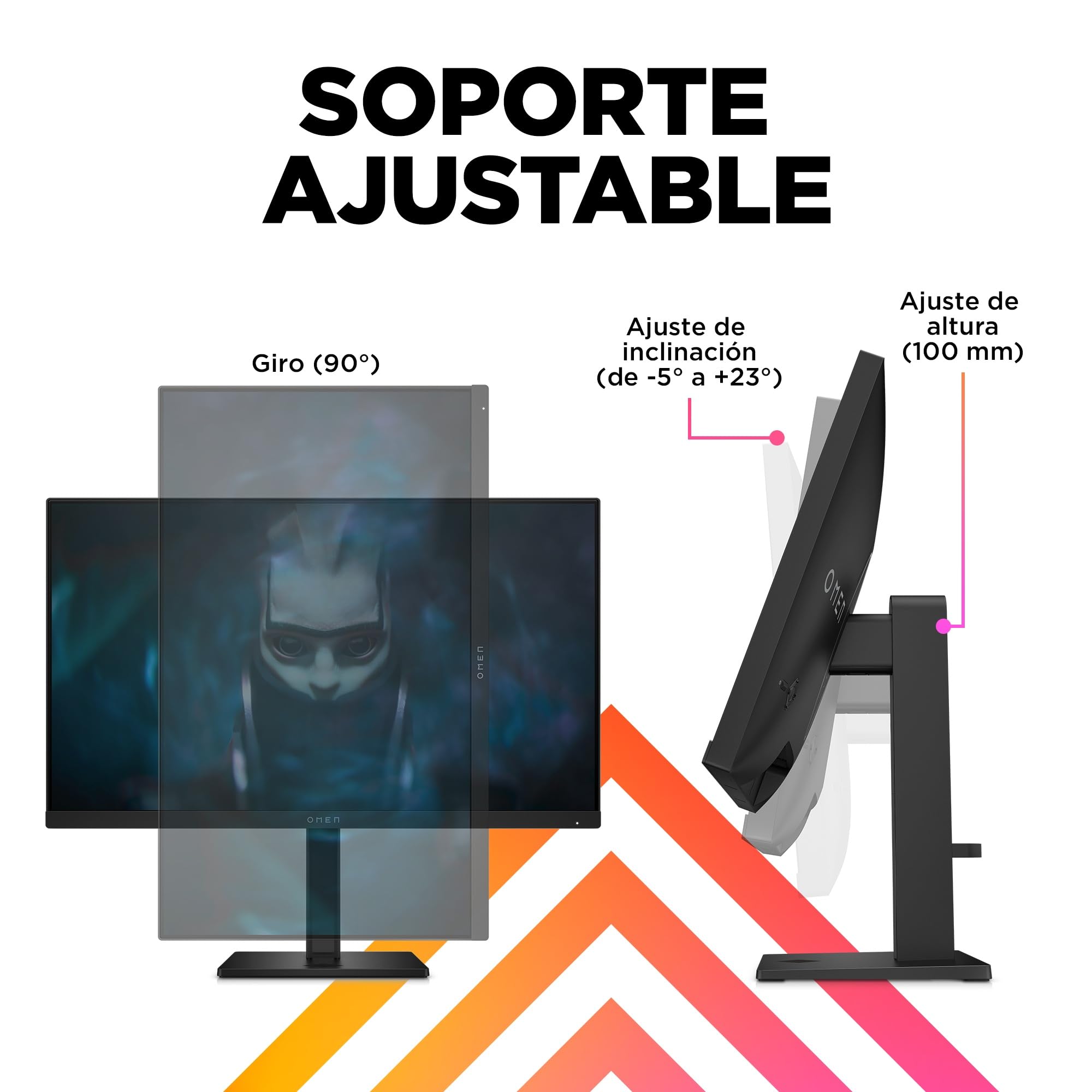 HP OMEN 24 – Monitor Gaming de 24" FHD 1920 x 1080 a 165 Hz, IPS, 16:9, 1ms, HDMI, Antirreflejo, DisplayPort, AMD FreeSync Premium, Compatible con Consolas Negro, Plano, 165Hz