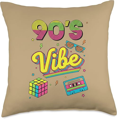 90s Nostalgia Retro Apparel - 90'S Vibe Retro Throw Pillow
